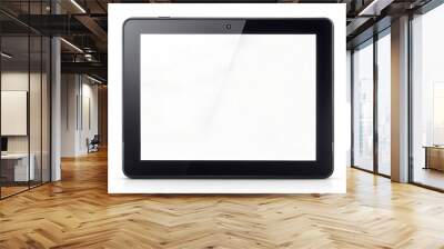 Black tablet with blank screen, isolated on white background Wall mural