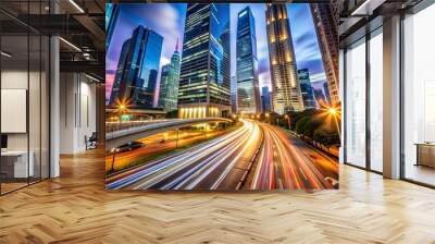 city street at night Wall mural