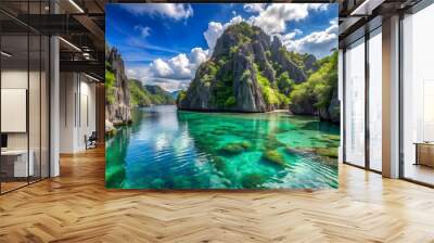 Coron El Nido Palawan Philippines Tropical Paradise Clear Blue Waters and Limestone Cliffs south east asia landscape Wall mural