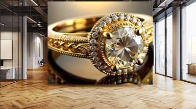 design, diamond, elegance, expensive, fashion, gem, gift, glamour, gold, isolated, jewel, jewellery, Wall mural