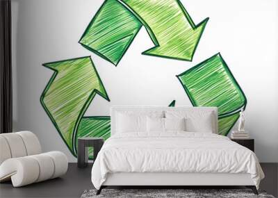 doodle  recycle arrow symbol Wall mural