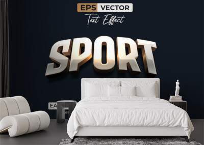 Sport 3D Editable Text Effect Gold Style. Wall mural