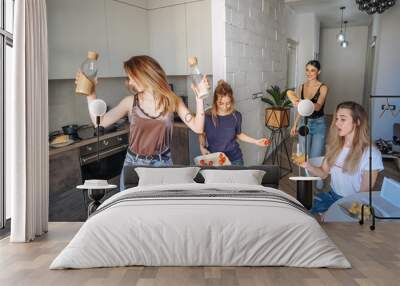 group of women in the kitchen Wall mural