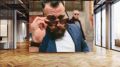 two bearded men on the background of each other Wall mural