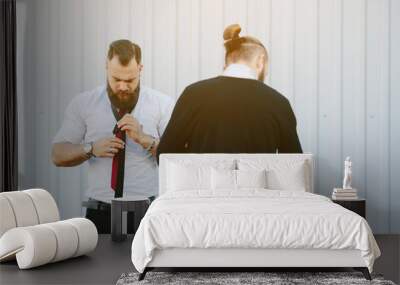 two businessmen prepared to work Wall mural