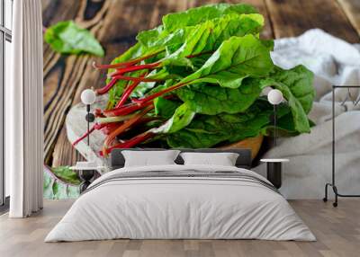 Chard leaves in a bowl Wall mural