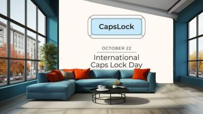 International Caps Lock Day vector design template good for celebration usage. International Caps Lock Day design. Continuous line drawing. eps 10. Wall mural