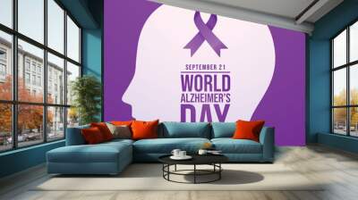 World Alzheimers Day vector design template good for celebration usage. Alzheimer day design. Vector ribbon. flat design. eps 10. Wall mural