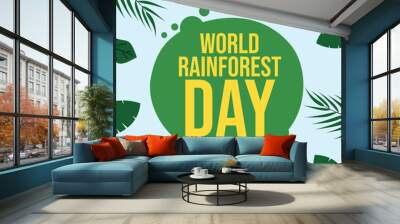 World Rainforest Day vector design template. rainforest leaf vector design. flat design. eps 10. Wall mural