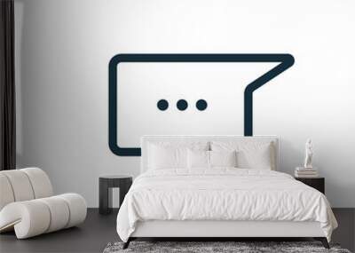 thin line chat, speech, comment, chatting icon on white backgrou Wall mural