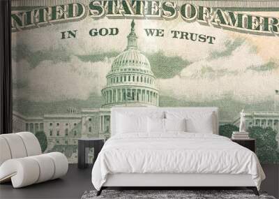 fifty dollar bill on a white background Wall mural