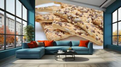 Flaky homemade cookies on a white plate Wall mural