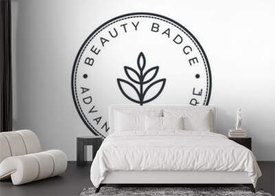 Leaf Logo Wellness - beauty spa flower symbol lotus health meditation beauty luxury female natural fitness yoga lifestyle treatment Asian petals salon organic calming cosmetics peace Wall mural