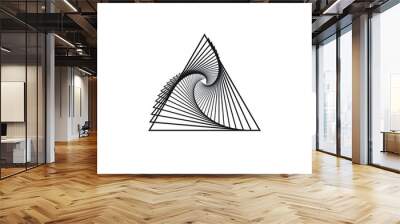 Triangle logo - abstract prism geometric shape graphic geometry line futuristic polygonal layout marketing perspective corporate tech delta spectrum business Wall mural