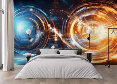 Abstract Circular Lights. Wall mural