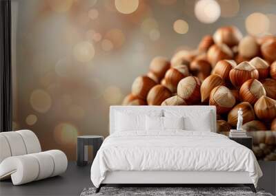 Bountiful Basket of Delectable Hazelnuts:A Rustic Still Life Wall mural