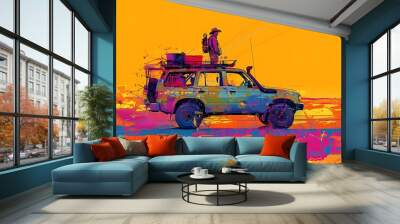 Colorful Off-Road Adventure. Wall mural