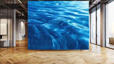 Rippling blue wave background with soft focus Wall mural