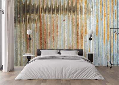 Old and dirty galvanized sheet wall with rust background Wall mural