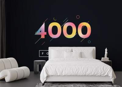 4000 Followers Template Design Wall mural