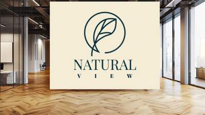 Natural view logo illustration template design  Wall mural