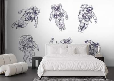 sketches of astronaut design Wall mural