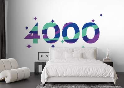 Thank you 4000 followers colorful abstract template design Wall mural