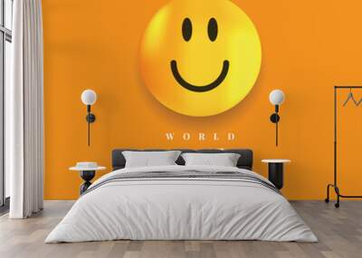 World smile day celebration illustration template design Wall mural