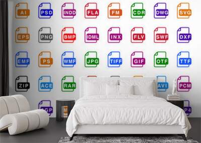 File type icons Wall mural