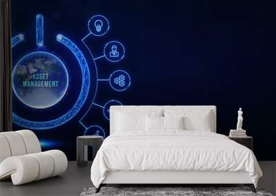 Asset management. Business, Technology, Internet and network concept. 3d illustration Wall mural