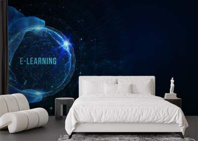 EdTech Education Technology e-learning online learning internet technology concept. 3d illustration Wall mural