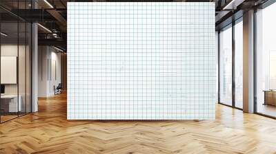 Blank graph paper background with a grid of fine lines on a white surface. Mathematical and engineering aesthetics. Wall mural