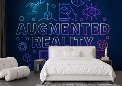 Augmented reality round colored vector line illustration Wall mural