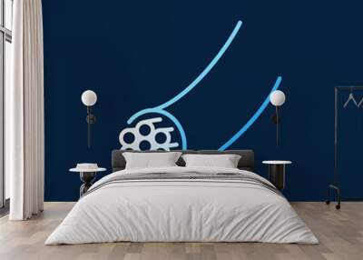 Fiber Optic Wire vector modern linear icon on dark background Wall mural