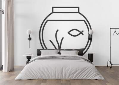 Fish bowl outline icon Wall mural