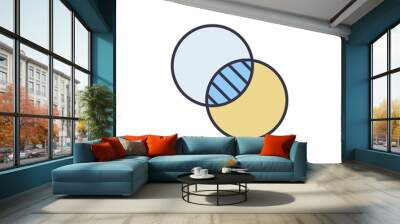 Intersection of Two Circles vector Overlap concept icon Wall mural