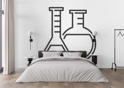 laboratory glassware line icon Wall mural