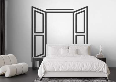 Opened window icon. Vector symbol in linear style Wall mural