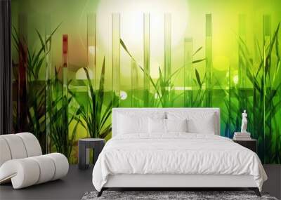 grass and sun Wall mural