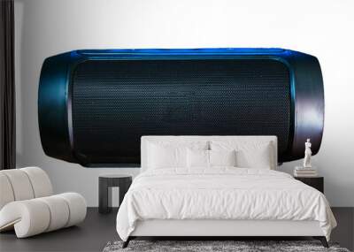 mini bluetooth loudspeaker isolated on over white background Wall mural