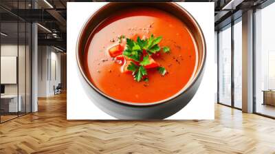 Tomato Soup in a bowl, transparent or isolated on white background Wall mural