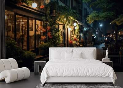 night green streets Wall mural