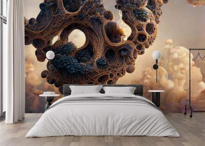 Organic fractal. Abstract background bacteria and microorganisms.  Wall mural