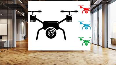 pictograma drone con varios colores Wall mural