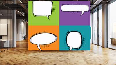 Pop Art Comic Speech Bubble Set stock vector illustration Wall mural