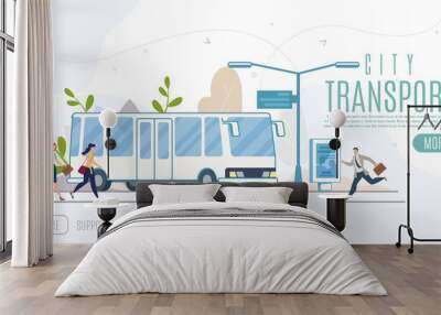 City Public Transport Service Vector Website Wall mural