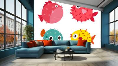 puffer fish vector collection design Wall mural