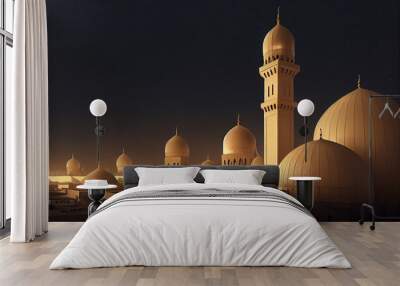 3d illudtration of amazing architecture design of muslim mosque ramadan concept Wall mural