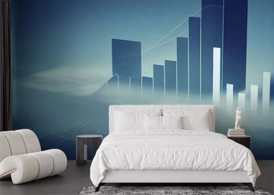 3d illustration of financial stock market graph , market online business concept Wall mural