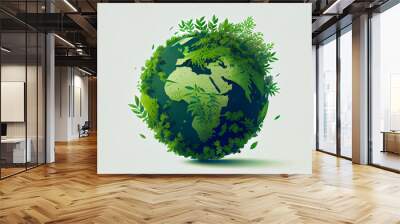 illustration of earth day banner, for environment safety celebration. AI Wall mural